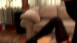 Nasty blonde bitch in sexy red panties porn video